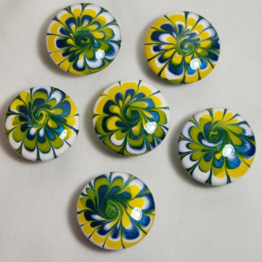 Hand Crafted Wood Resin Knobs Decorative Furniture Cabinet Kitchen Dresser Art